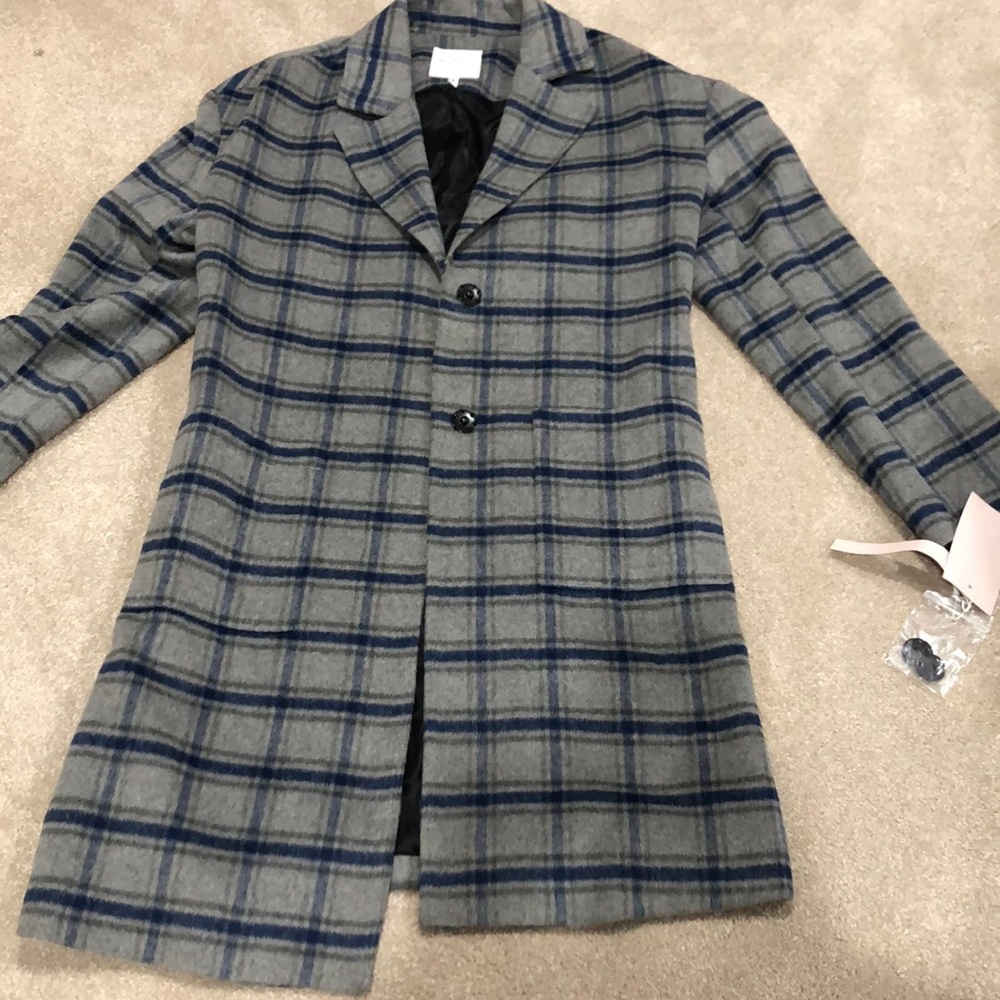 Avec Les Filles gray plaid jacket. NWT